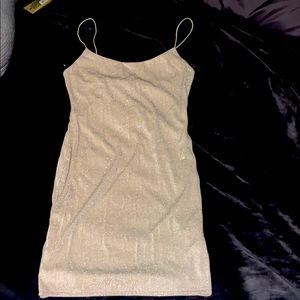 Gold sparkly mini dress